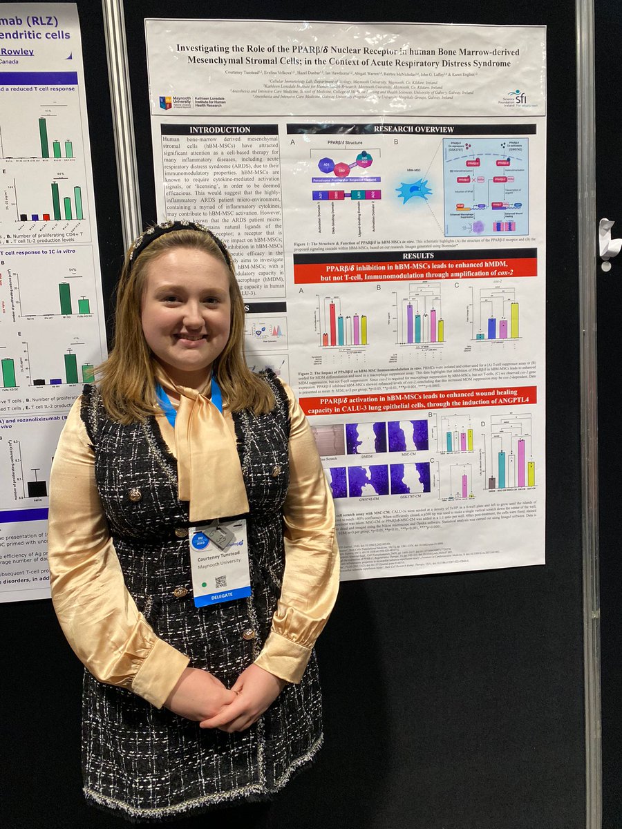 Super poster presentation from @Courteney_Tun on her #MSC and PPAR delta in ARDS project funded by @scienceirel #BSI2023