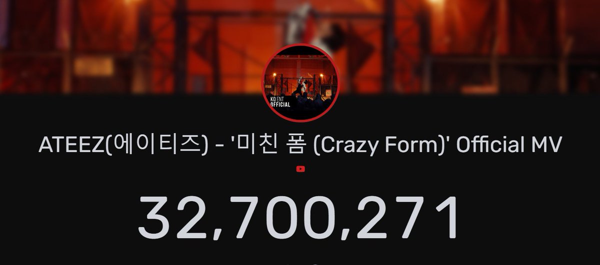 ATYstream's tweet image. 🐇| 'Crazy Form' Official MV has reached 32.700.000 views! 

Congratulations to #ATEEZ &amp;amp; ATINYs!🎉

—👽—
#미친폼 #Crazy_Form #ATEEZ_WILL #에이티즈 @ATEEZofficial