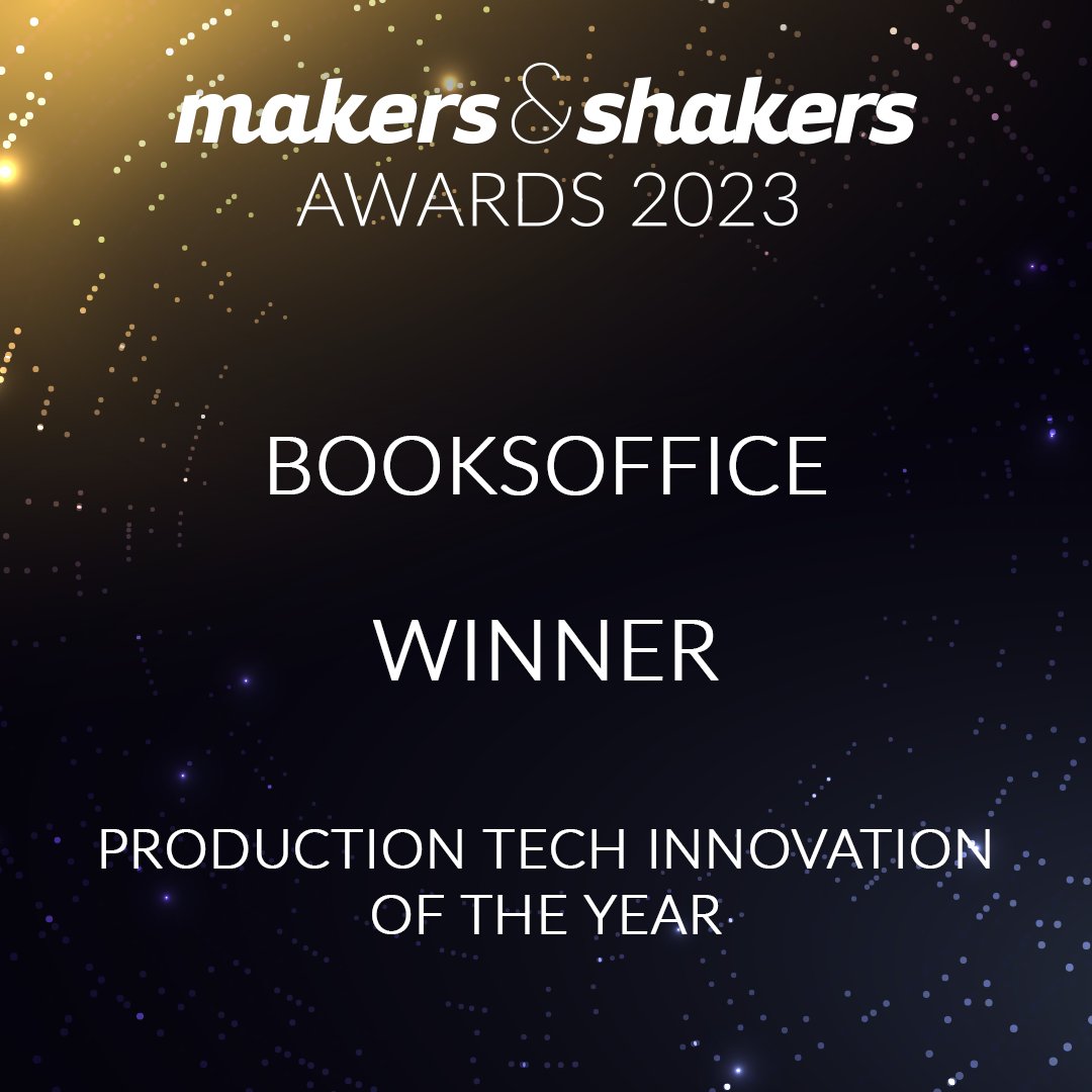 Congratulations to Production Tech Innovation Of The Year 2023 WINNER!
BooksOffice
Read more info about the winners at makersandshakersawards.com