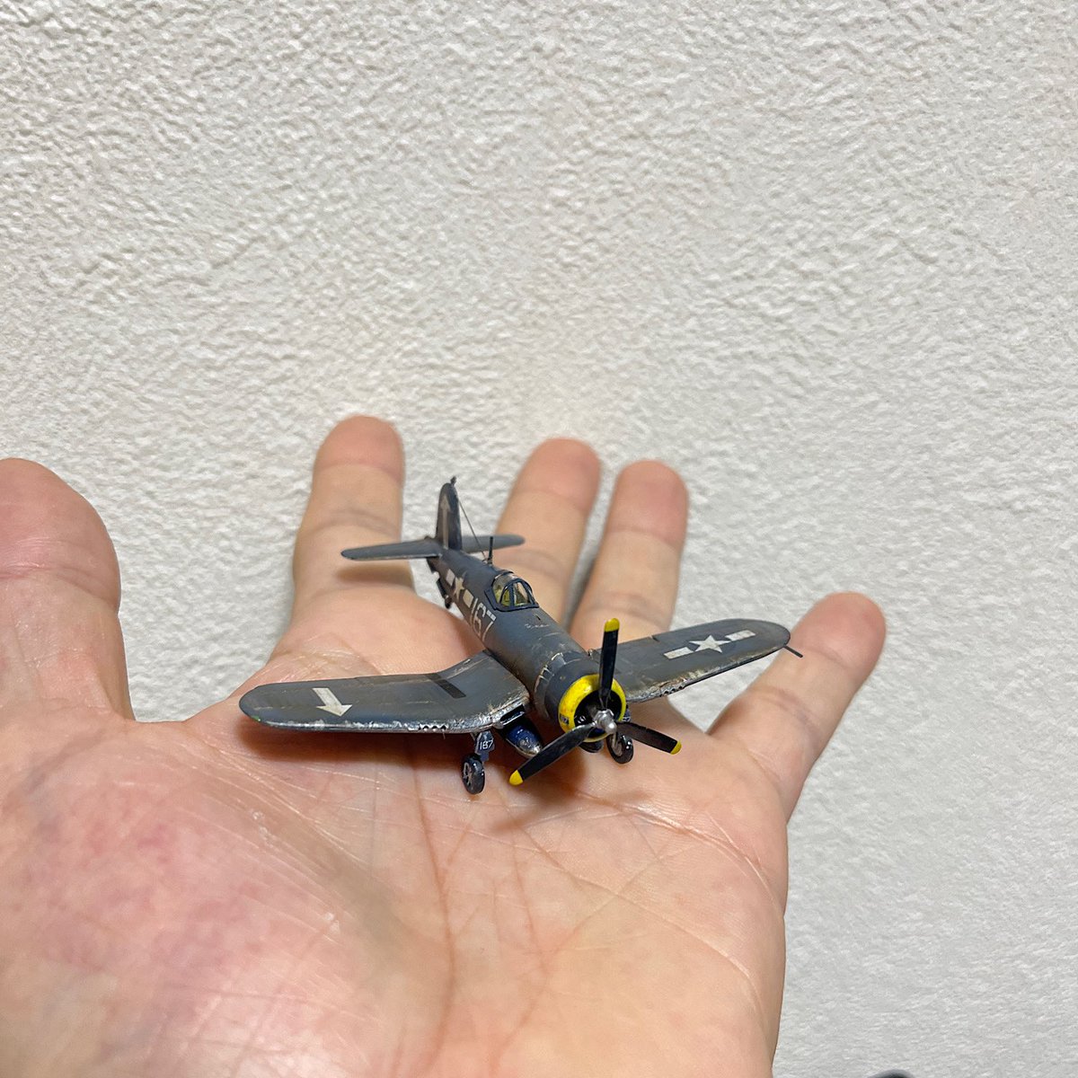 kazuoueno1138's tweet image. F4U-1Dコルセア
完成しました。

1/144のキットがあったの知りませんでした。

AFVクラブて2機セットのキット
またどこかで買えるといいのですが

#F4U 
#コルセア 
#プラモデル