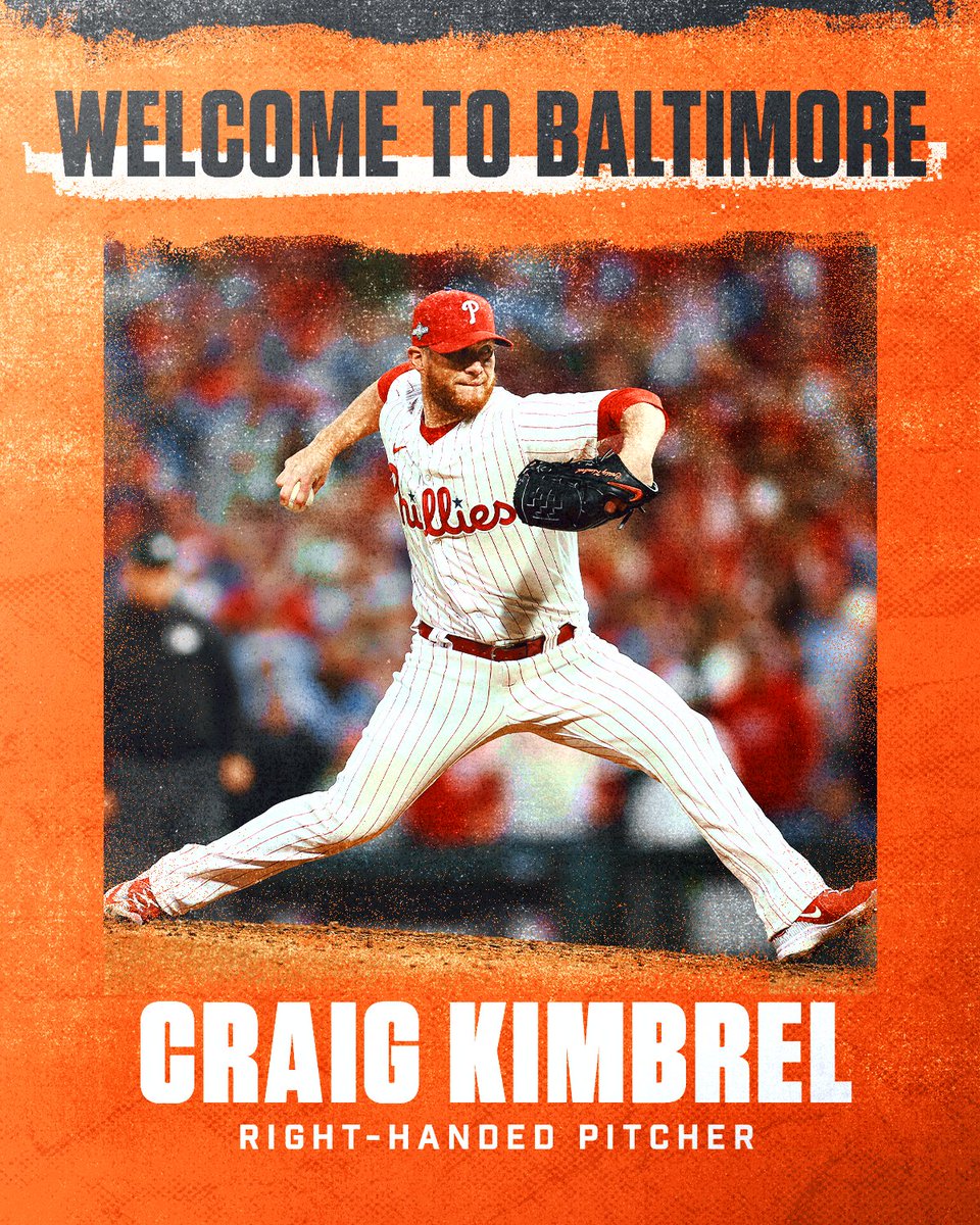 We have agreed to terms with RHP Craig Kimbrel on a one-year contract for the 2024 season with a club option for 2025.

Welcome to Birdland, Craig!