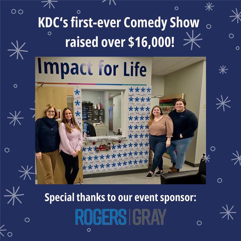 Our first-ever comedy show fundraiser was a smash hit, raising over $16,000! 🎤✨ Thank you to everyone who joined in making a difference through laughter, especially our event sponsor @RogersGray !