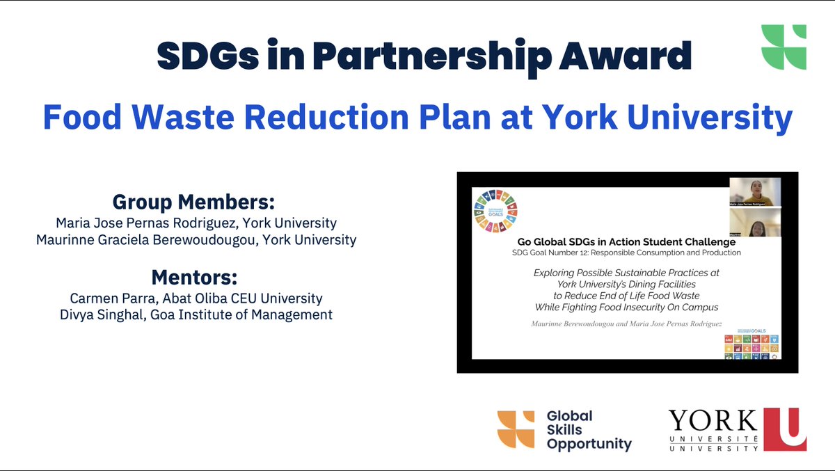 THANK YOU to everyone for joining us this morning for our SDGs in Action Knowledge Fair! 👏

We appreciate everyone who participated and recognize all of the student groups for their impressive research.

Congratulations to all the award winners! 🏆 #yorku