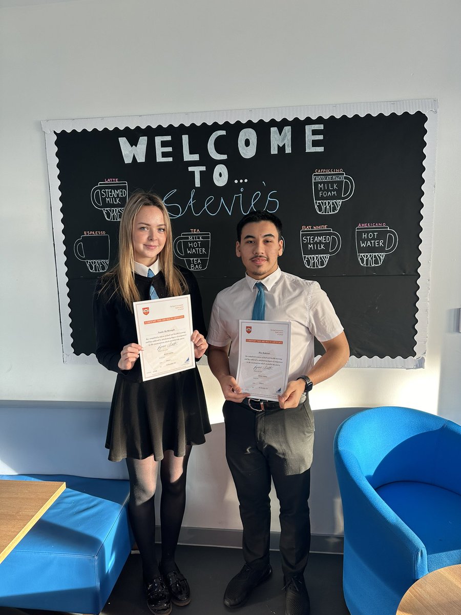 Well done to the talented S5/6 baristas on completing their REHIS qualification ⭐️ <a href="/BoclairCafe/">Stevie’s Cafe at Boclair Academy</a> <a href="/BoclairAcademy/">Boclair Academy</a> <a href="/BoclairDyw/">BoclairDYW</a> <a href="/REHISScotland/">REHIS</a>