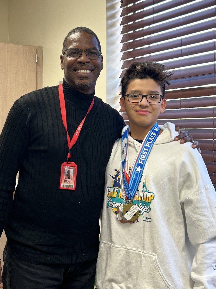DMS_Vikings's tweet photo. Congratulations to Ethan Valerio for earning 1st place recently at his swim competition at Texas A&M! #WeLiveAboveTheLine https://t.co/OaQxK6zrLk