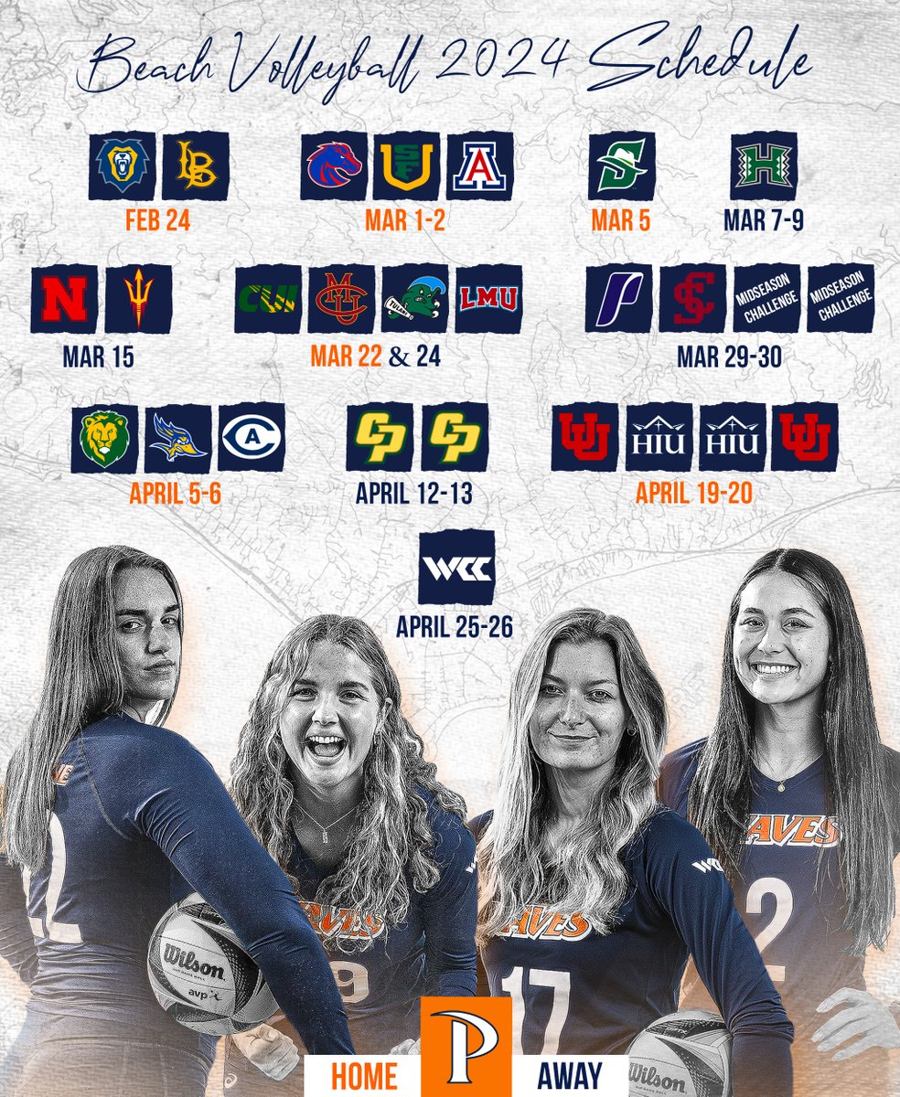 PepperdineBVB's tweet photo. Schedule drop!! Check out what's in store for the 2024 season!!

#WavesUp https://t.co/gQgs5S9PHT