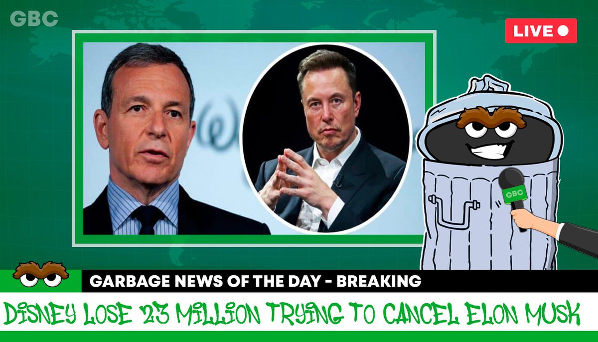 BREAKING: @ElonMusk snaps back at <a href="/Disney/">Disney</a>'s desperate attempt to cancel him, labelling it pure $GARBAGE. 

The Disney-lead movement resulted in a 23 million subscriber free fall. 

#buygarbage