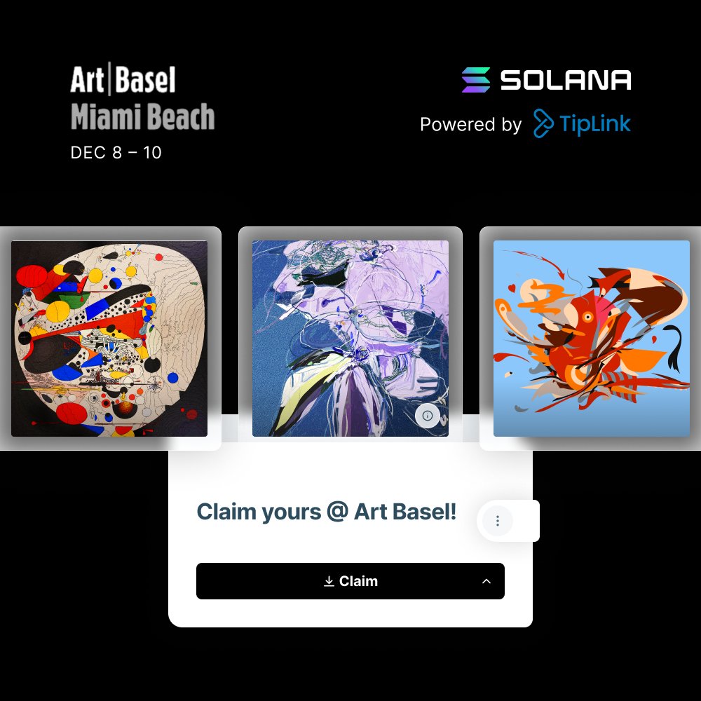 🖼️Excited to power the Solana exhibition at @ArtBasel: Artists in Residence.