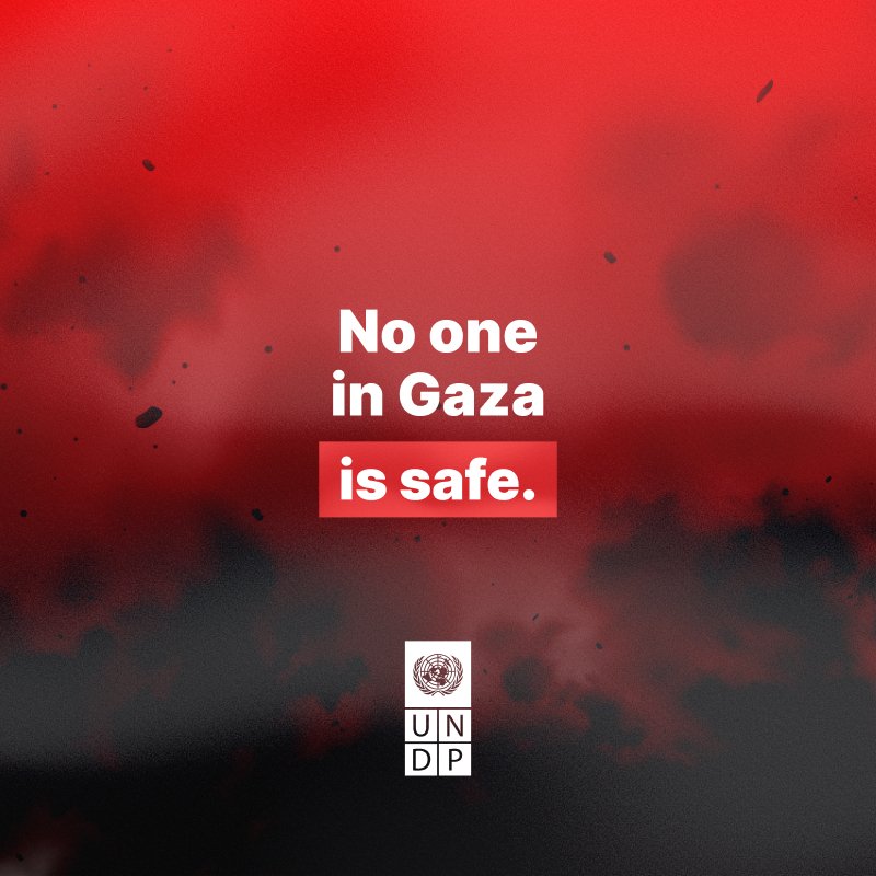 The humanitarian system in #Gaza is at risk of collapse.

We need an immediate humanitarian ceasefire.

All hostages must be released. We must have unrestricted, sustained, and at-scale humanitarian aid.

Until then, no one in Gaza is safe.

<a href="/ASteiner/">Achim Steiner</a>: go.undp.org/NBBL