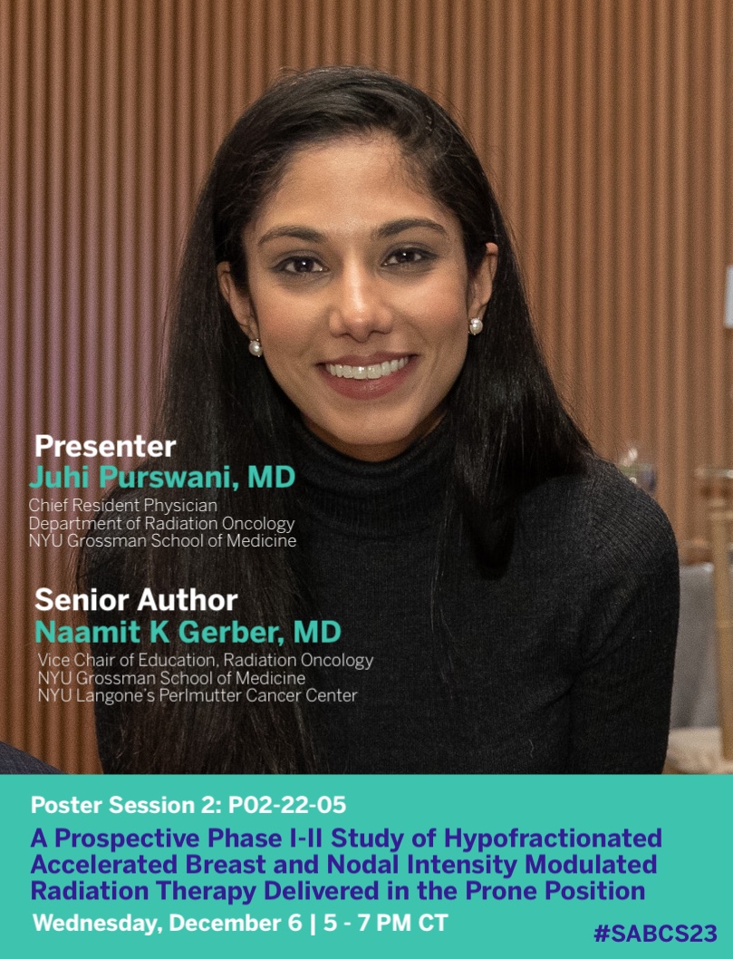 Perlmutter Cancer Center at NYU Langone Health (@perlmutter_cc) on Twitter photo Good luck to <a href="/NYULH_RadOnc/">NYU Radiation Oncology</a>ās Dr. Juhi Purswani (<a href="/juhi_purswani/">Juhi M. Purswani, MD</a>), who will be presenting a poster today on hypofractionated accelerated breast & nodal radiotherapy during #SABCS23! #radonc
Check out the @SACSSanAntonio program: bit.ly/46LMwgD Good luck to <a href="/NYULH_RadOnc/">NYU Radiation Oncology</a>ās Dr. Juhi Purswani (<a href="/juhi_purswani/">Juhi M. Purswani, MD</a>), who will be presenting a poster today on hypofractionated accelerated breast & nodal radiotherapy during #SABCS23! #radonc
Check out the @SACSSanAntonio program: bit.ly/46LMwgD