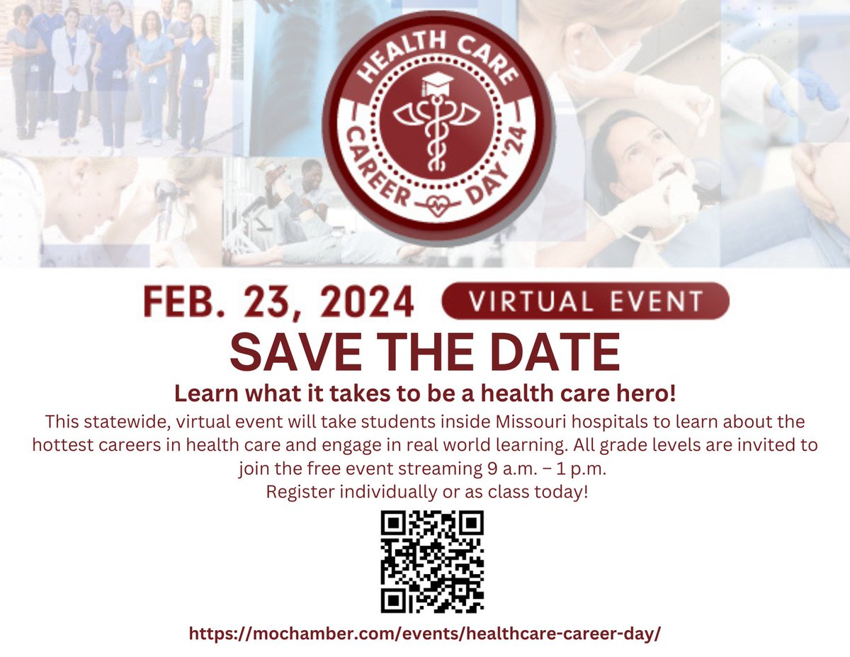 Save the Date for the 3rd Annual Health Care Career Day! Learn more & register ➡ mochamber.com/event/health-c…