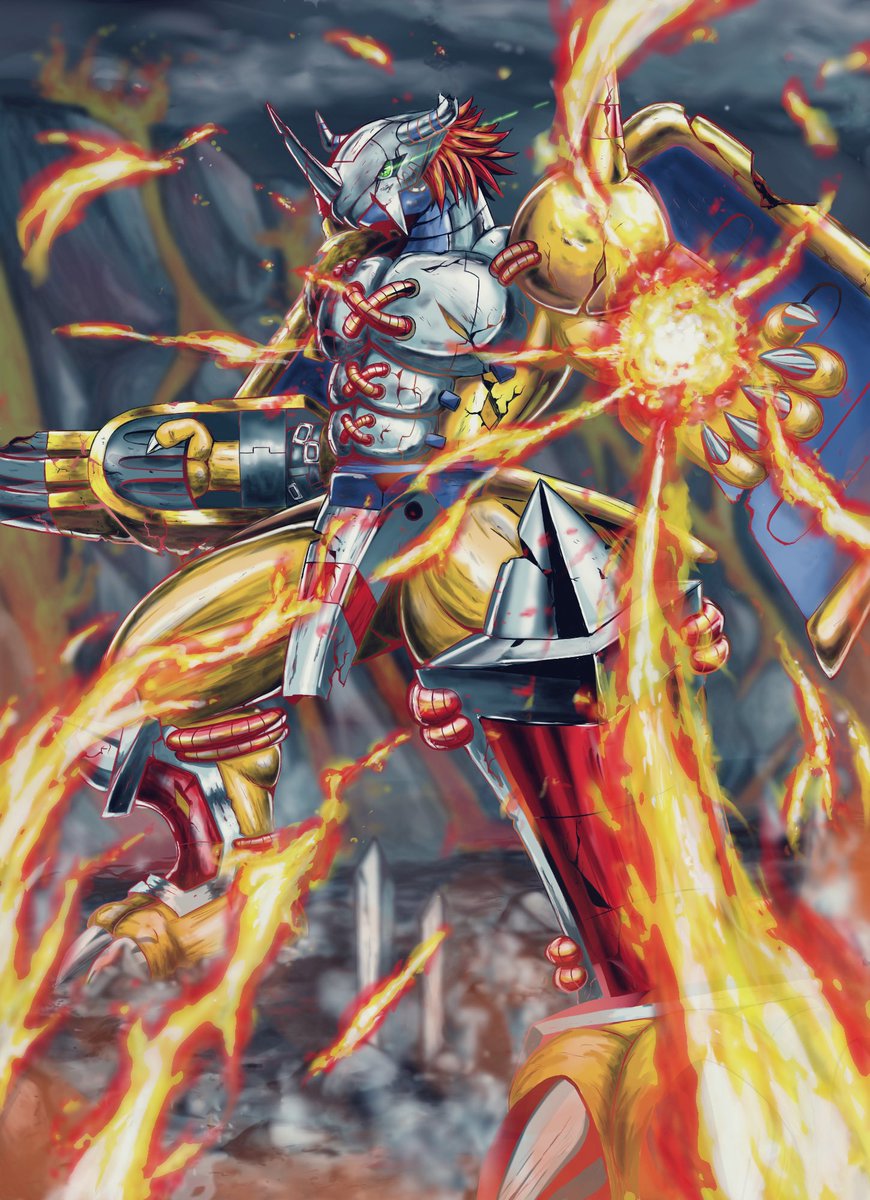 傷だらけでも諦めずに闘うデジモンのかっこよさ！
#絵柄が好みって人にフォローされたい