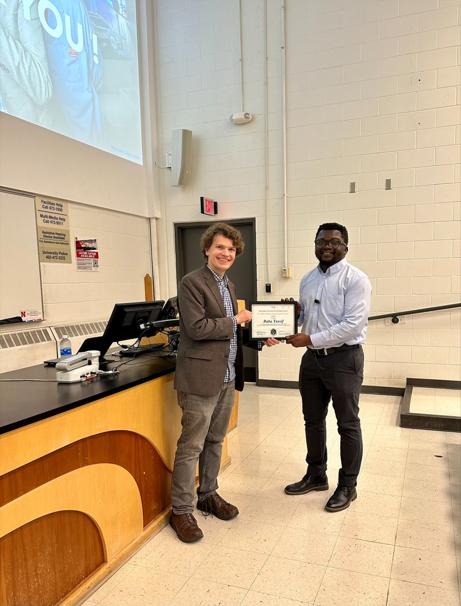 unlchemistry's tweet photo. Last month we celebrated Cliff S. Hamilton Award with awardee Professor Donald Hilvert from ETH Zurich and graduate student awardee Baba Yussif. Thank you to those who joined us to recognize the awardees! https://t.co/dc2q7A5ezG