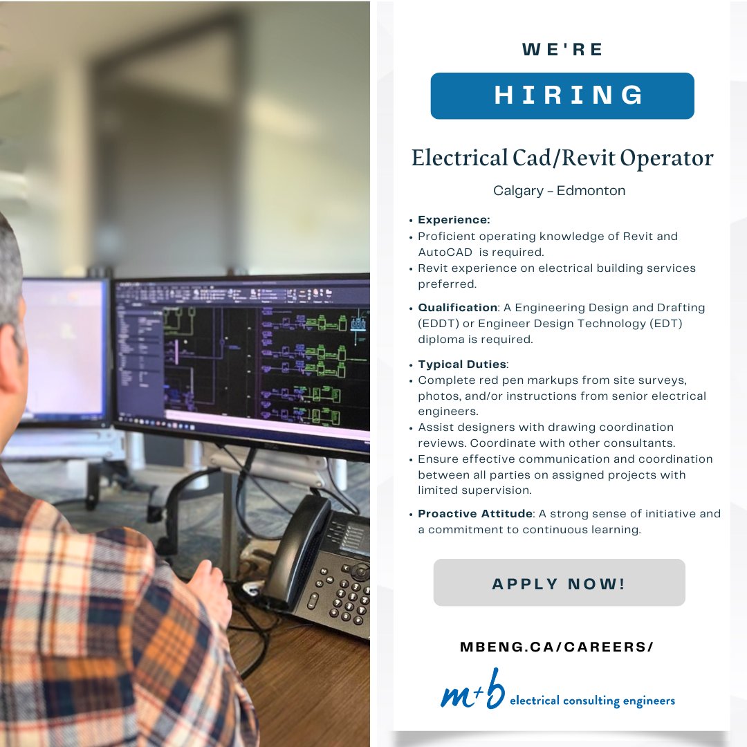 mulveybanani's tweet image. If you&apos;re a CAD/Revit Operator passionate and motivated about your work, you won&apos;t miss this opportunity to join our exceptional team! #caddesigner #revit #electricalengineering #electricaldesign