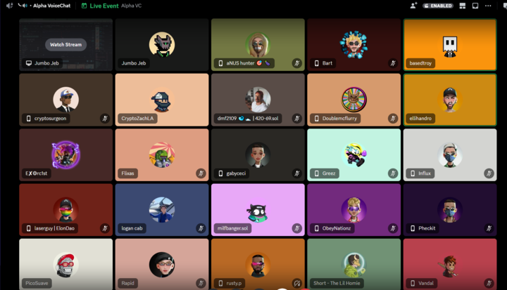 Our Discord alpha chats have been popping off all year

Quick look at the Alpha channel on a random Wednesday