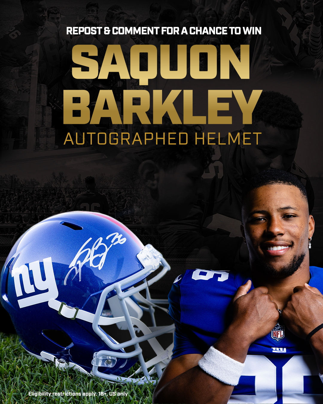 Saquon barkley autographed helmet sale
