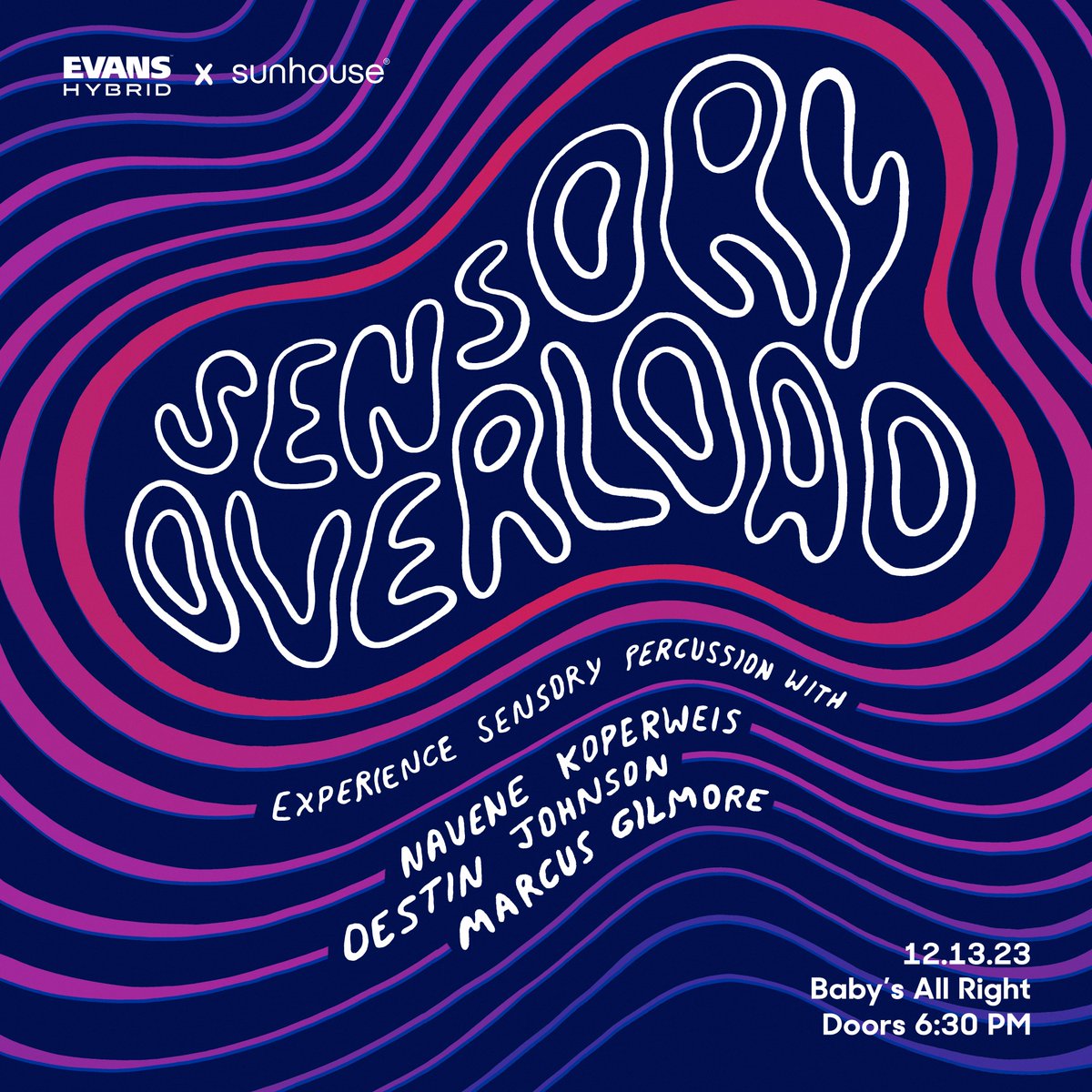 Extremely excited to announce Sensory Overload, a live Sensory Percussion event! 🥁🕹💻 With performances from @drummerslams, @navenek, and @dbxsupreme, it's sure to be an amazing night of Sensory Percussion-centric music! @BabysAllRight 🎟️ link: seetickets.us/event/dadarrio…