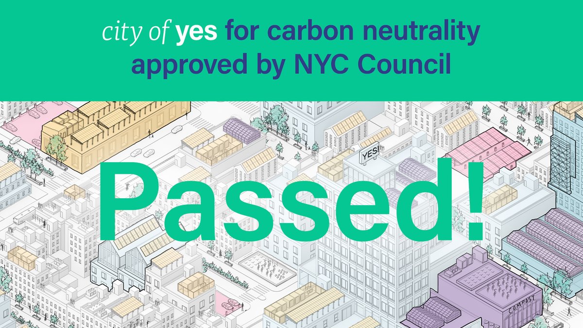 🚨Breaking news🚨 @NYCCouncil has approved @NYCMayor’s #CityofYes for Carbon Neutrality! These vital changes will help us green our buildings, roads, & neighborhoods. In the face of a climate crisis, we’re creating a cleaner, more energy-efficient future. nyc.gov/YesCarbonNeutr…