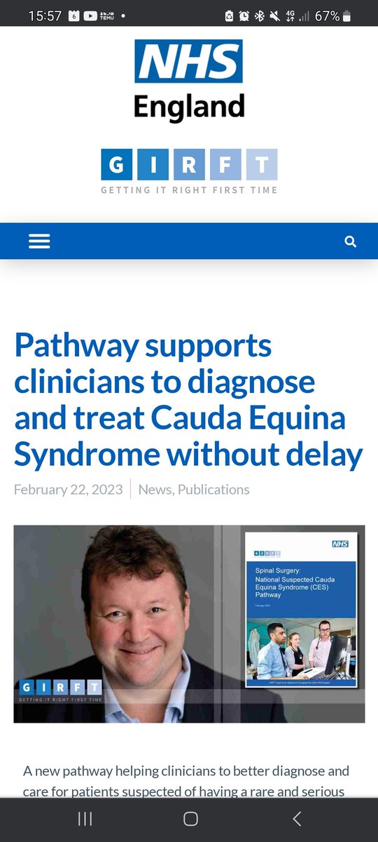 What is your #NHSTrust doing to implement the #GIRFT guidelines for #Caudaequinasyndrome ?
Some valuable work being done led by #LancashireTeachingHospitals NHS Trust. Great to be involved. 
#patientsafety
#PatientCare