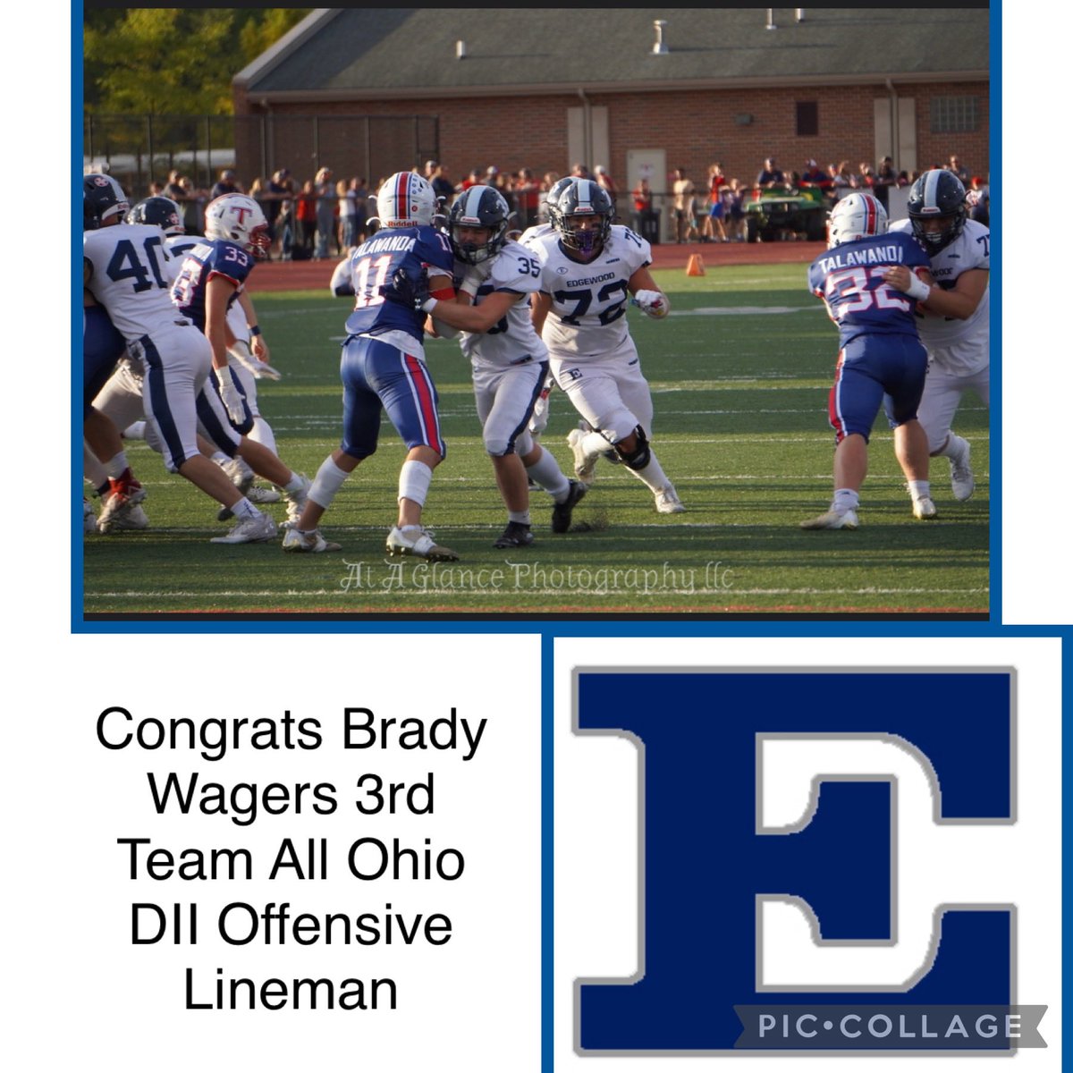 Congratulations to Brady Wagers on being selected 3rd Team All Ohio Offensive Lineman!!! @brady_wagers⁩ ⁦@TheEdgeAthletic⁩ ⁦@SWBLSPORTS⁩