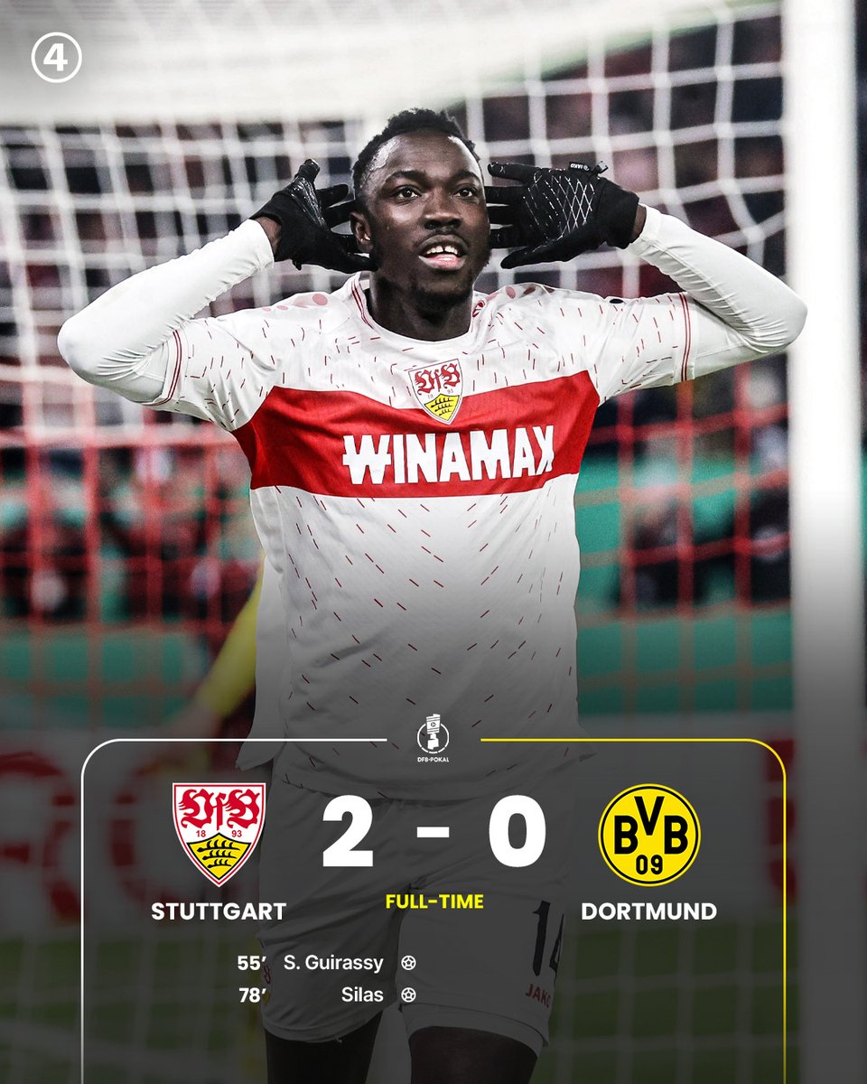 433's tweet photo. Every winner of the DFB-Pokal in the last 𝟐𝟔 𝐲𝐞𝐚𝐫𝐬 is now 𝑶𝑼𝑻 of the competition 😱🇩🇪🏆 https://t.co/loVnvdz57Q