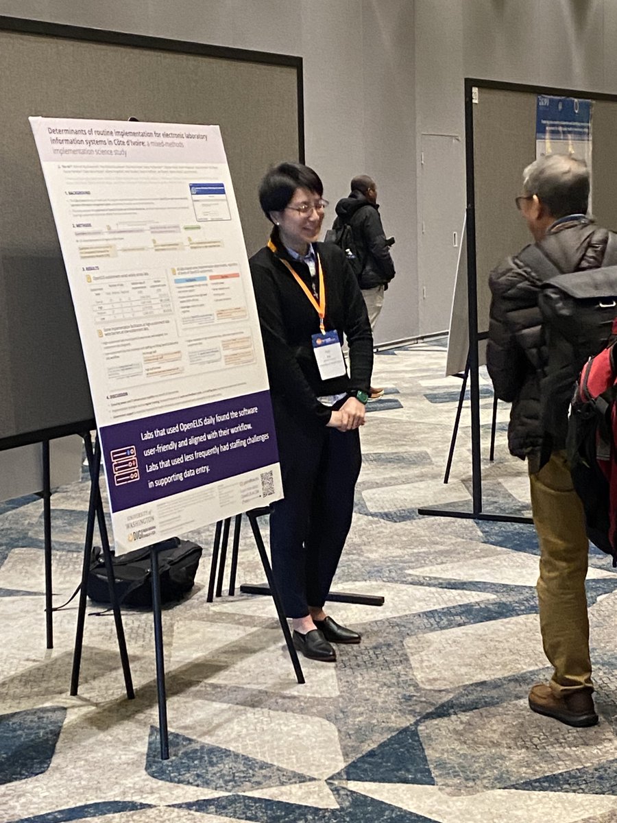 UW_ITECH's tweet photo. Dr. Oliver Gadabu, DIGI Senior #DigitalHealth Specialist, and Dr. Yao He, DIGI HIS Evaluation Specialist, presenting posters at #GDHF2023! https://t.co/L8OekOUdP1