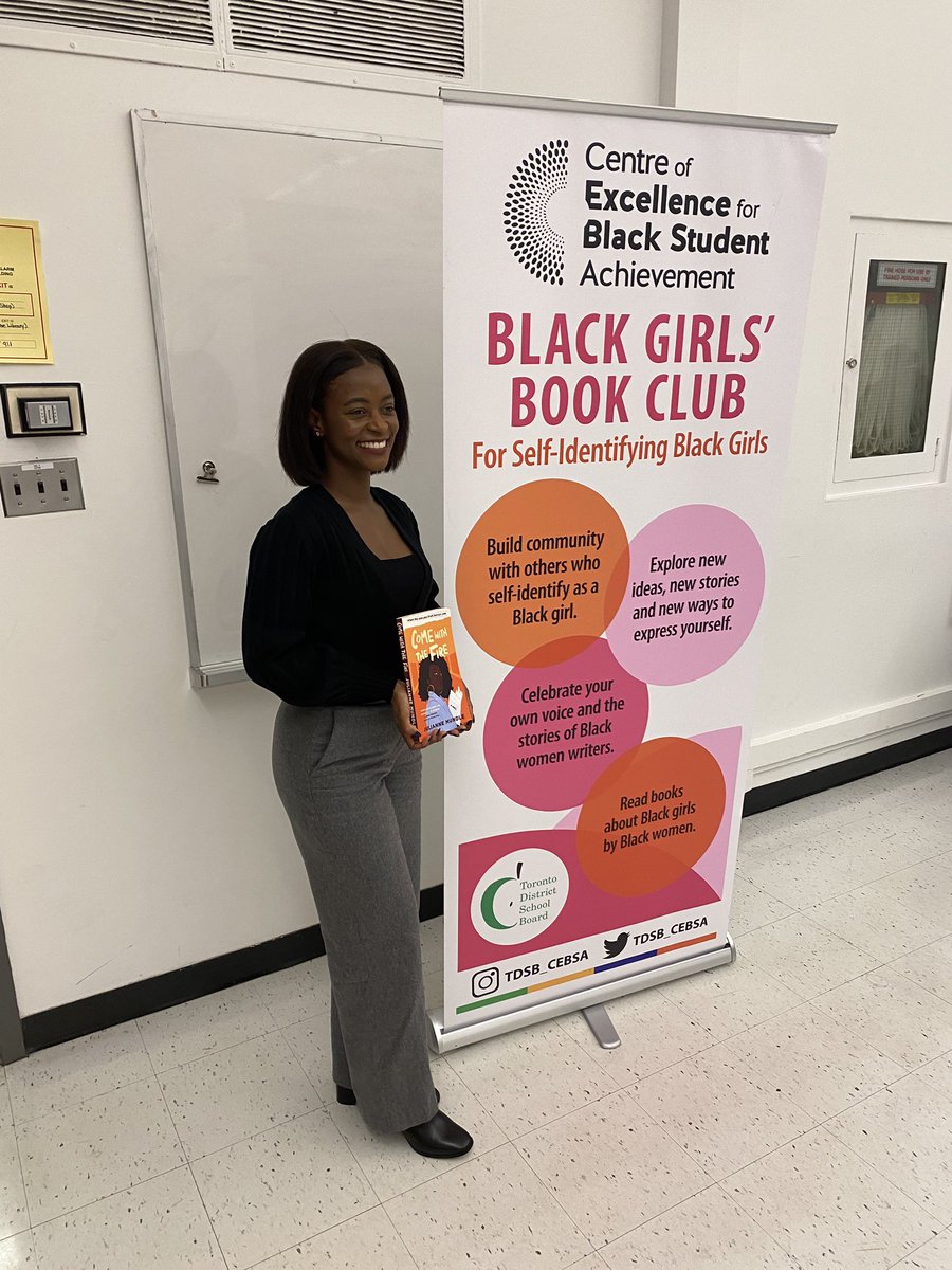 tdsb_cebsa's tweet photo. At the last session of the Black Girls’ Book Club, we invited author of Come With the Fire @cjuliannewrite to join us. Julianne met the girls &amp; signed each girls’ book with a personalized message. It was inspiring &amp; a pleasure to have you.

#tdsbcebsa #tdsb #blackgirlmagic @tdsb https://t.co/aph9fLfDQR