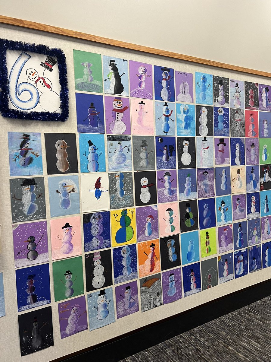 When your art teacher brings grade level displays to life—check out the winter festival art @NorthWayneElem! Ms. Wofford, you are amazing! ⛄️❄️💙 @TheMrMolitor #WeAreWayne #PantherProud