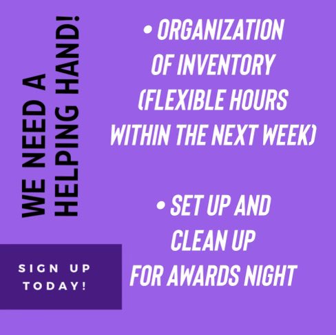 PSHSONEFamily's tweet photo. 1) We need help to organize and pack up our inventory in football concessions & need to organize items in the room where we prep for meals.
2) also need volunteers for December 19th set up/clean up for our awards night.
💜🏈 🏆 🐎 #ONEfamily #workswellwithothers @PSIronHorseFB https://t.co/eB8xE7rqRB