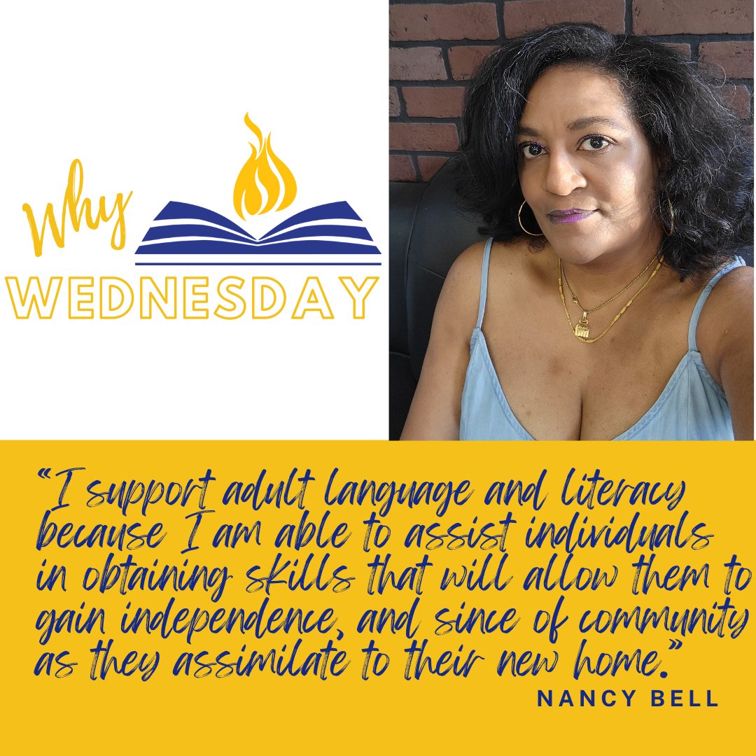 Today's volunteer spotlight for #WhyWednesday comes from online superstar Nancy Bell.

We are so grateful for volunteers like Nancy who give their time to empower our adult language learners with the skills they need to be independent.

#WhyWednesday