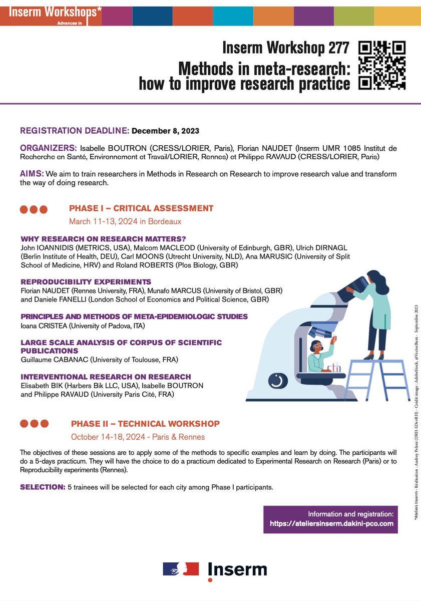 Florian Naudet (@naudetflorian) on Twitter photo Hi folks. You can still apply to this. If you are from <a href="/Inserm/">Inserm</a> it is free. We invited a group of stellar meta-researchers. Highly recommended for meta-researchers and for any researcher interested in improving research practices. 
ateliersinserm.dakini-pco.com/atelier.277.me… Hi folks. You can still apply to this. If you are from <a href="/Inserm/">Inserm</a> it is free. We invited a group of stellar meta-researchers. Highly recommended for meta-researchers and for any researcher interested in improving research practices. 
ateliersinserm.dakini-pco.com/atelier.277.me…