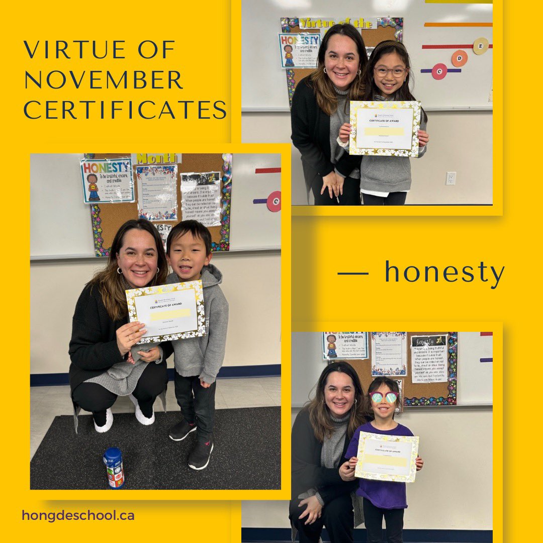 Today, we celebrated the virtue of the month for November – HONESTY! We're proud to recognize our outstanding students who put in the most effort to embody this virtue.

#HonestyAward #VirtueOfTheMonth #HongDe