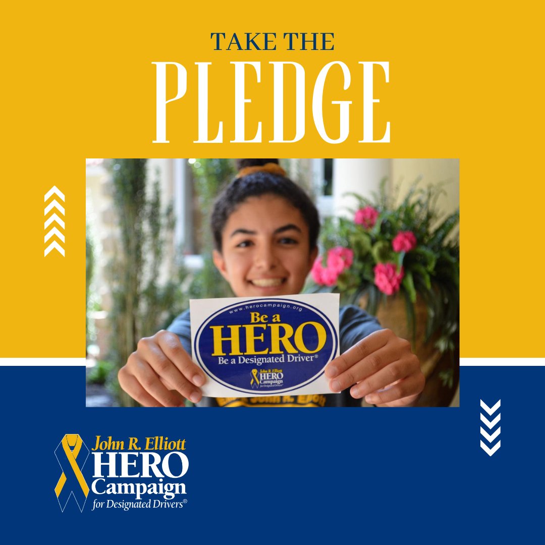 Will you take the pledge to #BeAHERO? It's simple! Pledge to be a safe and sober Designated Driver for your friends and family here: herocampaign.org/pledge/