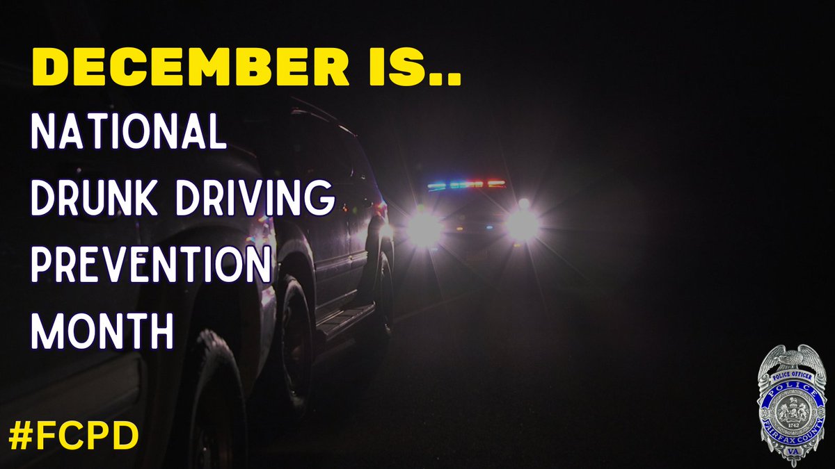 FairfaxCountyPD's tweet photo. December is #NationalDrunkDrivingPreventionMonth, and our officers will be increasing enforcement efforts. #FCPD is committed to ensuring a safe holiday season for all. Choose a sober ride every time. #DriveSoberOrGetPulledOver #SafeDecember #BuzzedDrivingisDrunkDriving https://t.co/1aQwgvMINl
