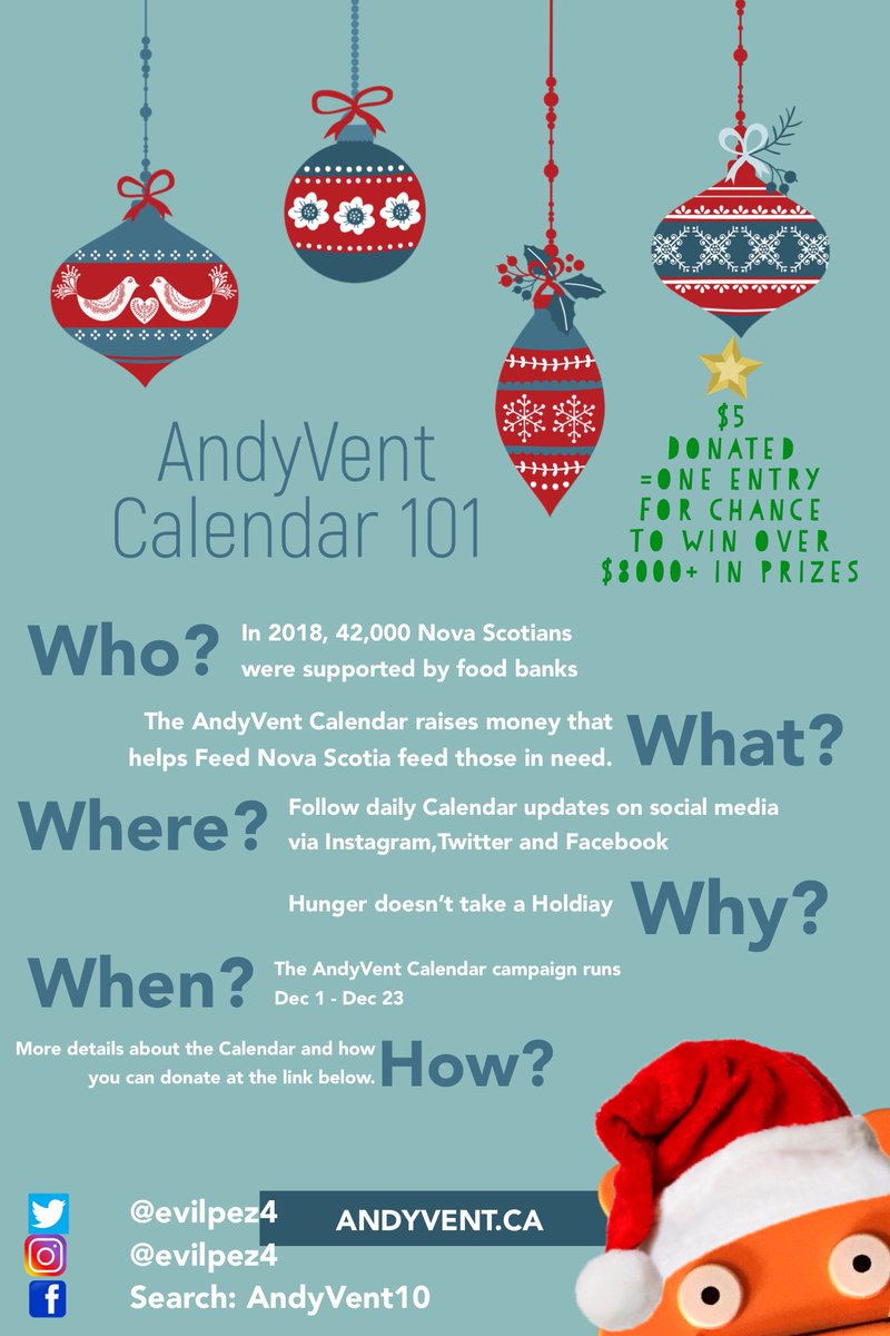 Day 6!🎅🏻🍕🍔 $250 Patties & Pies Prize Pack from @Kraveburger & @veropizzeria Every $5 donated = 1 entry to win entire calendar supporting @feednovascotia More info 👉🏼AndyVent.ca Buy tix at rafflebox.ca/raffle/feedns