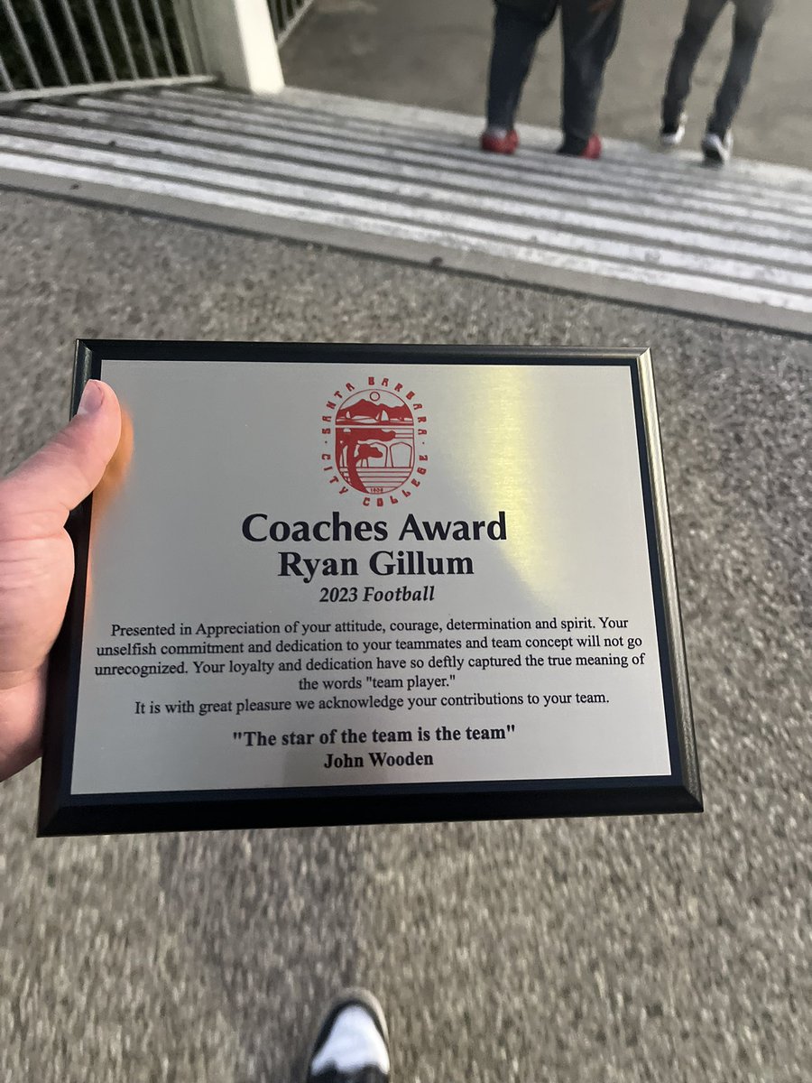 Blessed and humbled to receive this award from my freshman year at SBCC. You’d be hard pressed to find this type of dedication in the portal. I’m worth the shot.#JUCOPRODUCT 

Highlight link:
hudl.com/v/2MYYiM