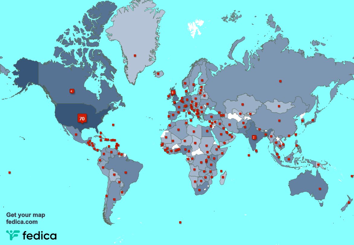 Special thank you to my 30 new followers from Mexico, and more last week. fedica.com/!sherrig108