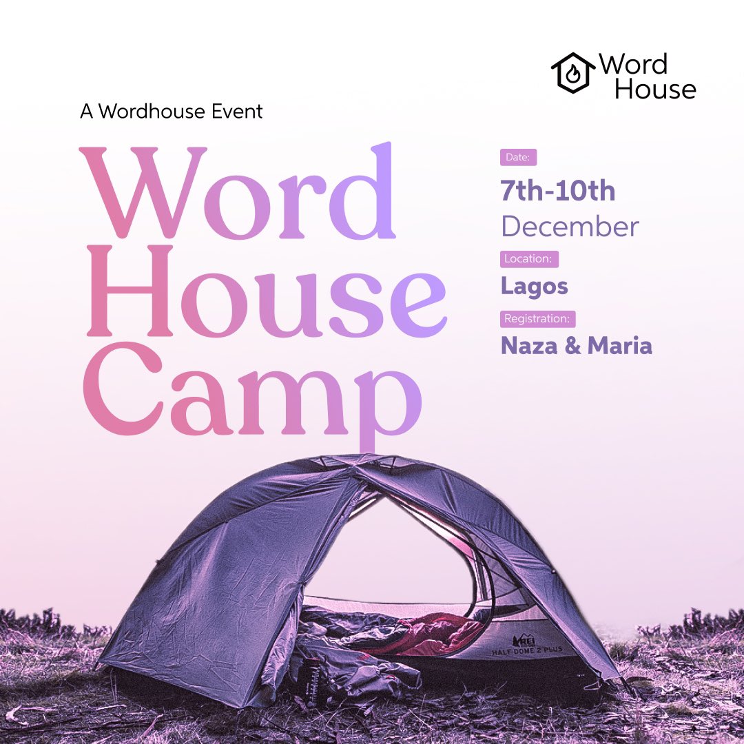 It that time of the year. The Wordhouse Camp…A time for withdrawal, retreat and reigniting!🔥

And in the morning, rising up a great while before day, he went out, and departed into a solitary place, and there prayed. - Mark 1:35 KJV

#fellowship #christianretreat #wordhousehq