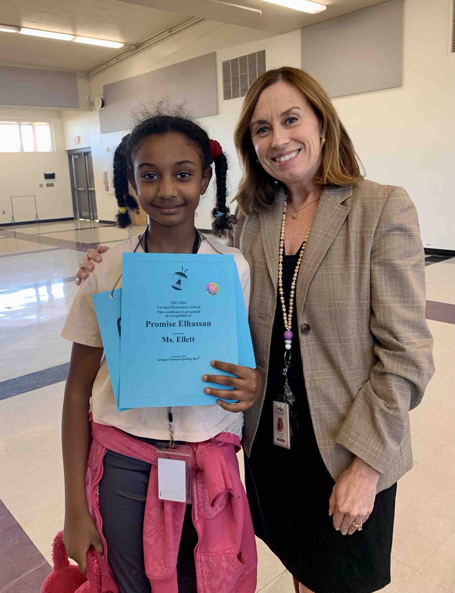 Congratulations to Promise for finishing first in our Scripps spelling bee.  She will move on to represent our school at the district spelling bee.  Good luck Promise!