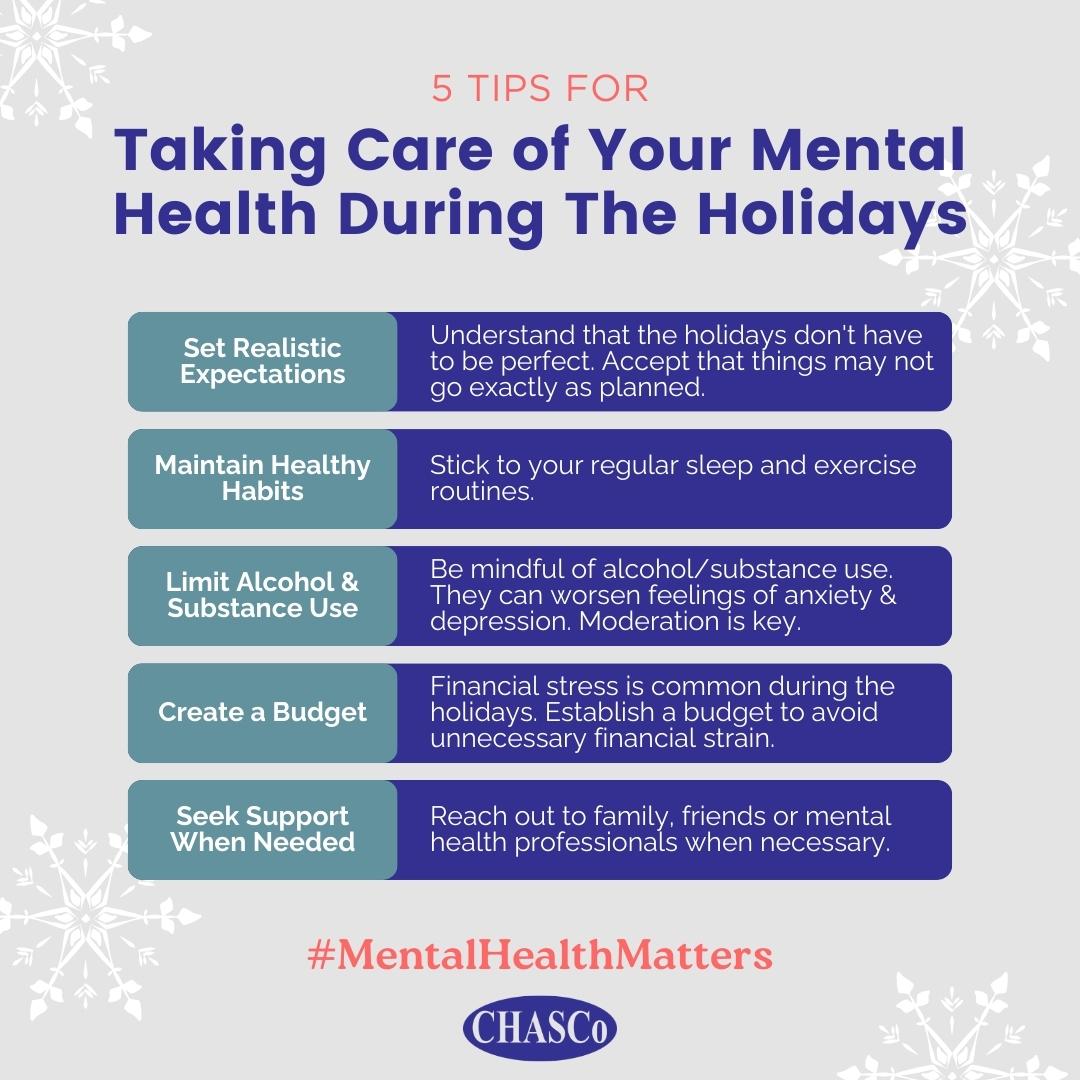 tnchasco's tweet photo. The holidays bring joy but can also bring on additional stress. It is important to take extra care to prioritize your mental health during this season. Take breaks, connect with loved ones, and don't hesitate to seek support. Your well-being matters💙 https://t.co/JDSrT63BGY
