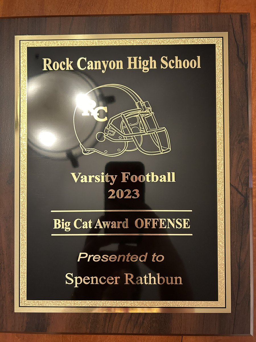 Spencer Rathbun (@srathbun2024) on Twitter photo Blessed to have earned First Team All Conference by unanimous decision as well as my fourth consecutive Big Cat Award! Thank you to all of the coaches that voted for me and helped me earn these honors. <a href="/Coach_Rathbun/">Rob Rathbun</a> <a href="/RMullaney/">Ryan Mullaney</a> <a href="/mikeharrell404/">Mike Harrell</a> <a href="/bjlcoach/">Brian Lamb</a> <a href="/RCHSFootball1/">Rock Canyon Football</a> Blessed to have earned First Team All Conference by unanimous decision as well as my fourth consecutive Big Cat Award! Thank you to all of the coaches that voted for me and helped me earn these honors. <a href="/Coach_Rathbun/">Rob Rathbun</a> <a href="/RMullaney/">Ryan Mullaney</a> <a href="/mikeharrell404/">Mike Harrell</a> <a href="/bjlcoach/">Brian Lamb</a> <a href="/RCHSFootball1/">Rock Canyon Football</a>