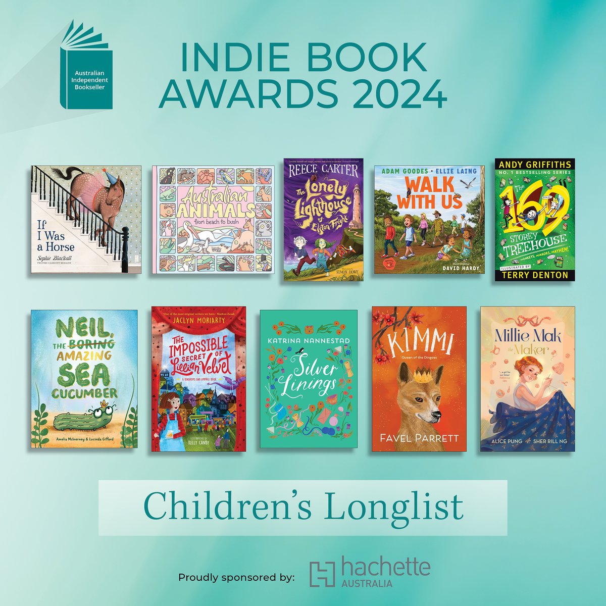 KIDS LONGLIST #IndieBookAwards24 <a href="/SophieBlackall/">Sophie Blackall</a> <a href="/HachetteAus/">Hachette Australia Books</a> Brentos <a href="/AffirmPress/">Affirm Press</a> Reece Carter <a href="/AllenAndUnwin/">Allen & Unwin</a> Adam Goodes, Ellie Laing, David Hardy @AndyGbooks <a href="/MacmillanAus/">Pan Macmillan Aus</a> Amelia McInerney @LucindaGifford <a href="/jaclynmoriarty/">Jaclyn Moriarty</a> Katrina Nannestad <a href="/FavelParrett/">Favel Parrett</a> Alice Pung, Sher Rill Ng