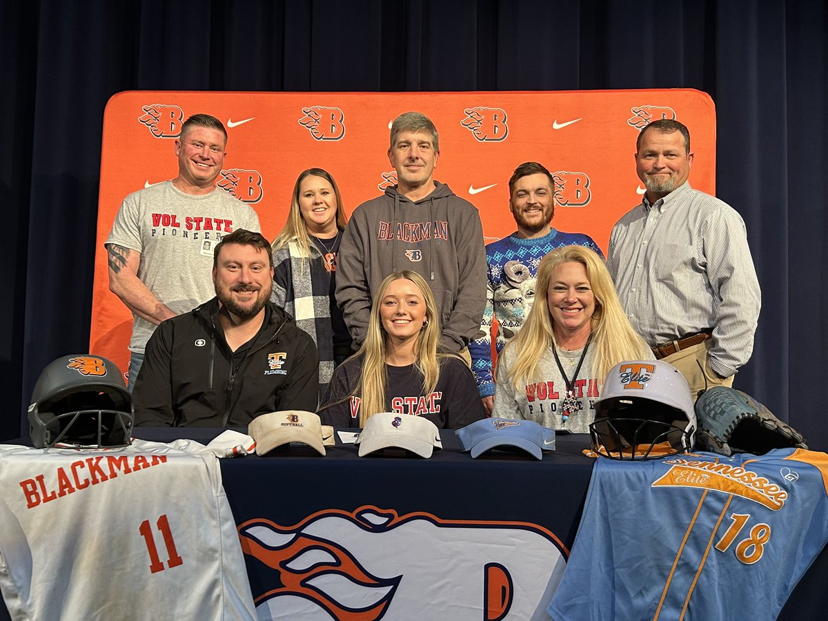 Congratulations to Katie Robinson for signing with Vol State for softball. 🥎 🔥🔸🔹#WeAreBlackman