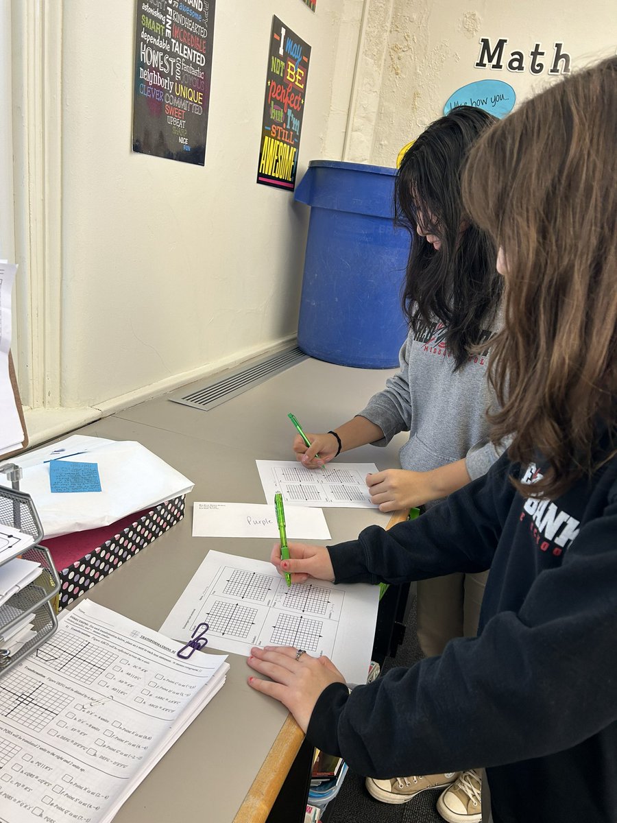 kmkansky's tweet image. Algebra students go on a scavenger hunt with random partners to find systems of equations to graph. Competitive and fun-Love the focus and the math work! @rbmsROCKETS #rbbisbia #mathiseverywhere