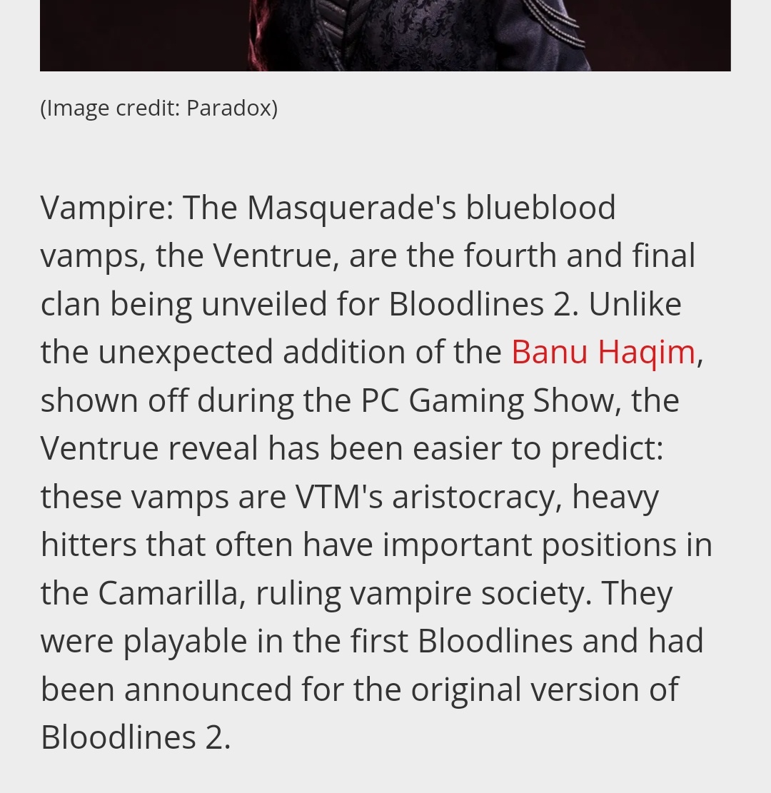 Vampire The Masquerade Bloodlines had 7 clans. The sequel will only have 4 and no Malkavians or Nosferatu. Every bit of news I hear about this game is just disappointing. Should've cancelled it.