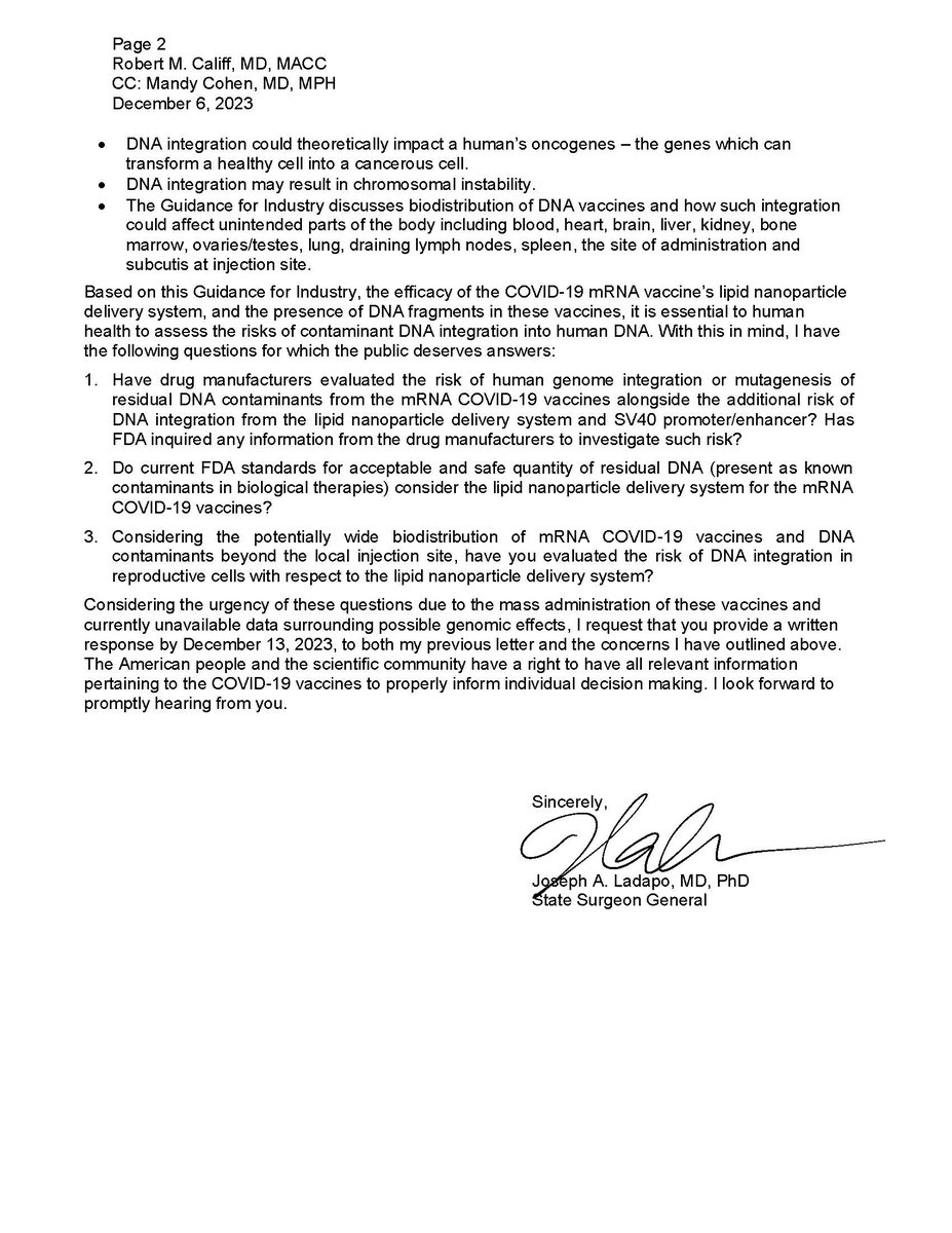 On today's episode of: What the FDA... I asked @DrCaliff_FDA to address the DNA fragments detected in mRNA COVID shots & how they are hitchhiking into human cells. DNA integration into the human genome & oncogenesis are known risks, even acknowledged by @US_FDA in '07.