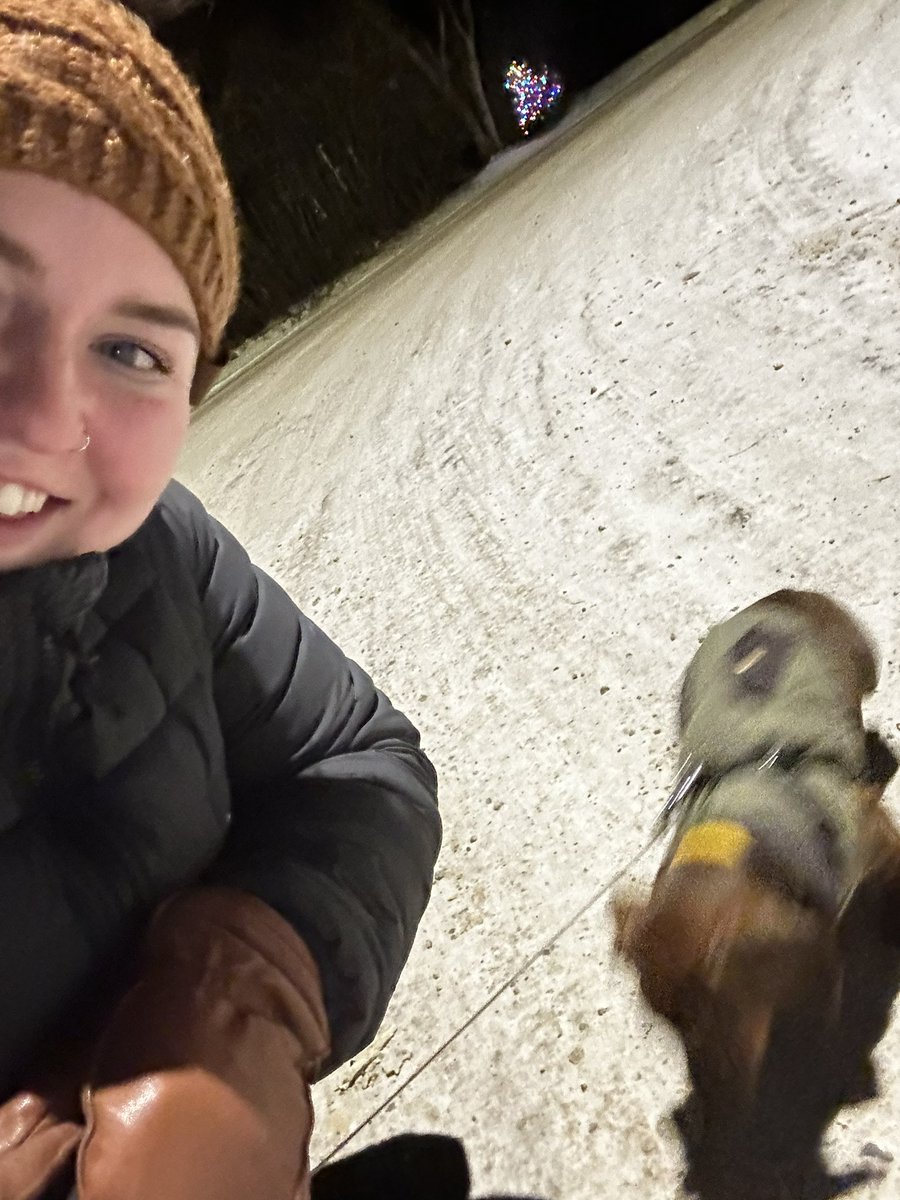 Winston and I on a morning walk before the sun comes up! #CTTCSwell2023