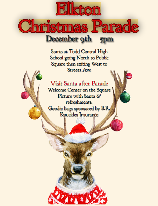 ElktonKy's tweet photo. Christmas Parade is this Saturday! https://t.co/NX8P53v38x
