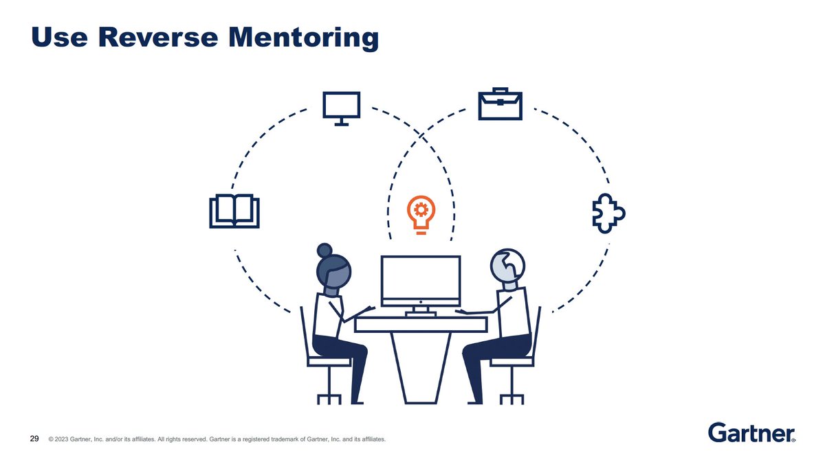 Combat issues with generational trust by using reverse mentoring. 

Reverse mentoring is a way to take the best wisdom and experiences of “older” generations and integrate them with the innovation and technology of “younger” generations.

#GartnerIO #DEI #Diversity #Inclusion
