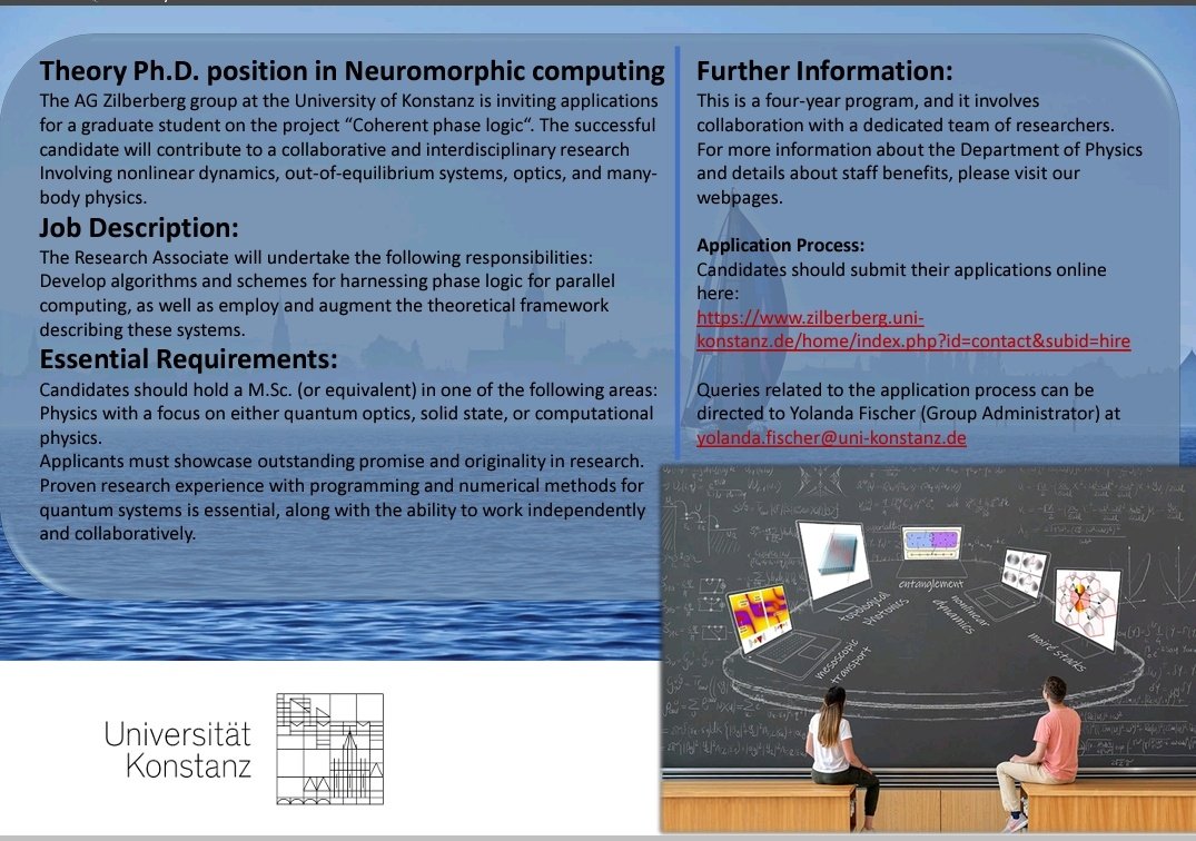 Zilberberg_Phys's tweet photo. We are recruiting a new PhD position on multifrequency Floquet engineering in nonlinear optics with neuromorphic applications @UniKonstanz. Have a look at our activities at https://t.co/ORnyIGXqmg. Applications are welcome online through: https://t.co/vMSb7alU3M. https://t.co/MjZ5rS31nA